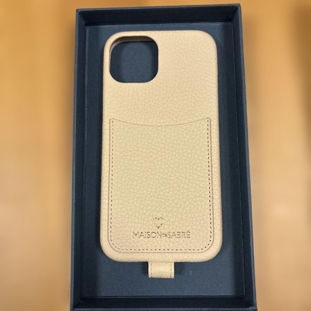 MAISON de SABRÉ ベージュ iPhone14ストラップ付ケース
