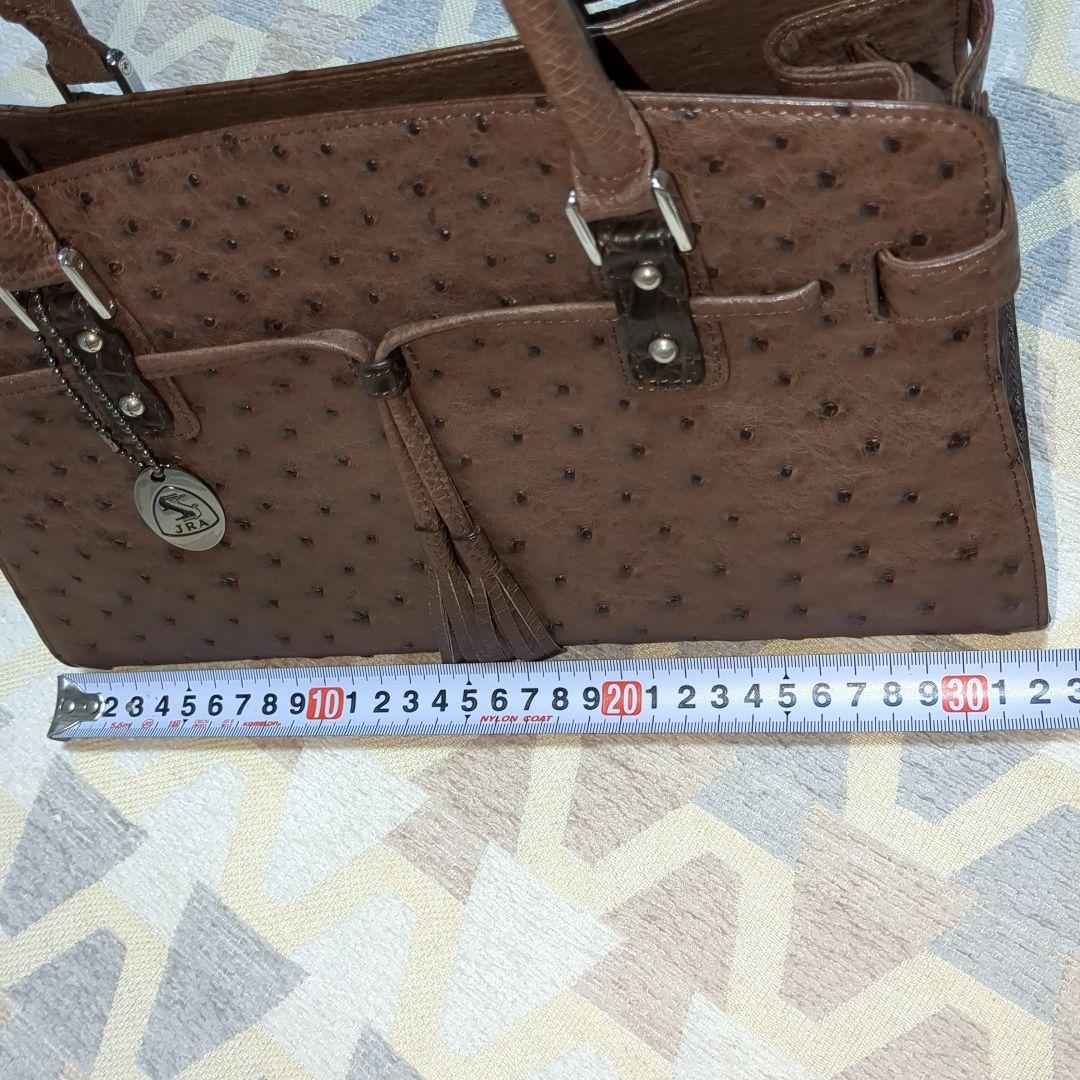 オーストリッチ　ハンドバッグ　ブラウン　JＲA　日本製