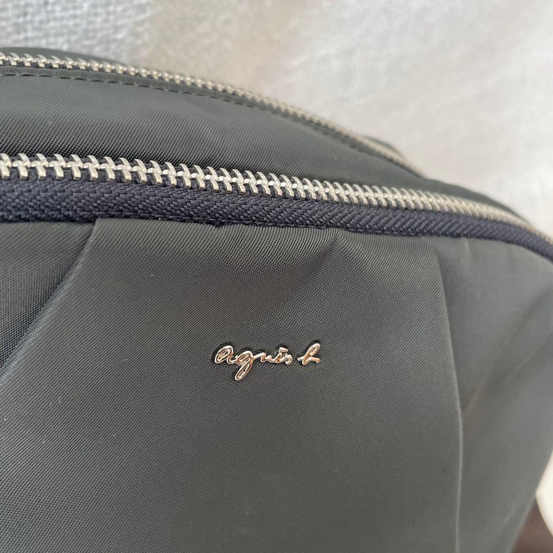 美品　agnes b.アニエスベー　ナイロン　ショルダーバッグ　ダークグレー