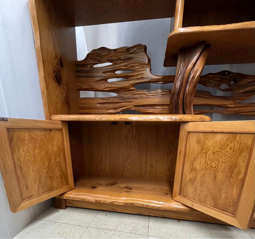 貴重　屋久杉 良質杢 飾り棚 茶棚 サイドボード リビングボード 茶箪笥