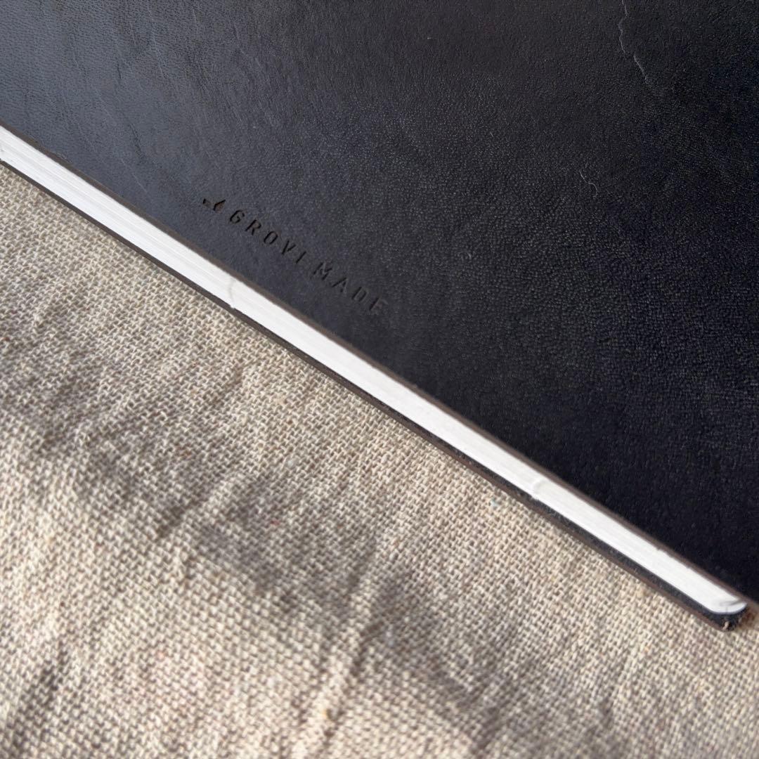 ノート・メモ帳 Grovemade Leather Notebook Medium Black