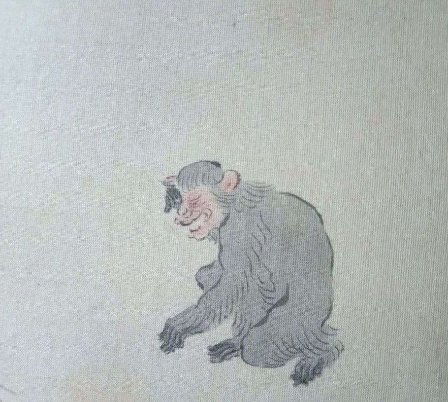 掛け軸、釈迦涅槃図、本物宇喜田(浮田）一惠(1795～1859）画、絹本