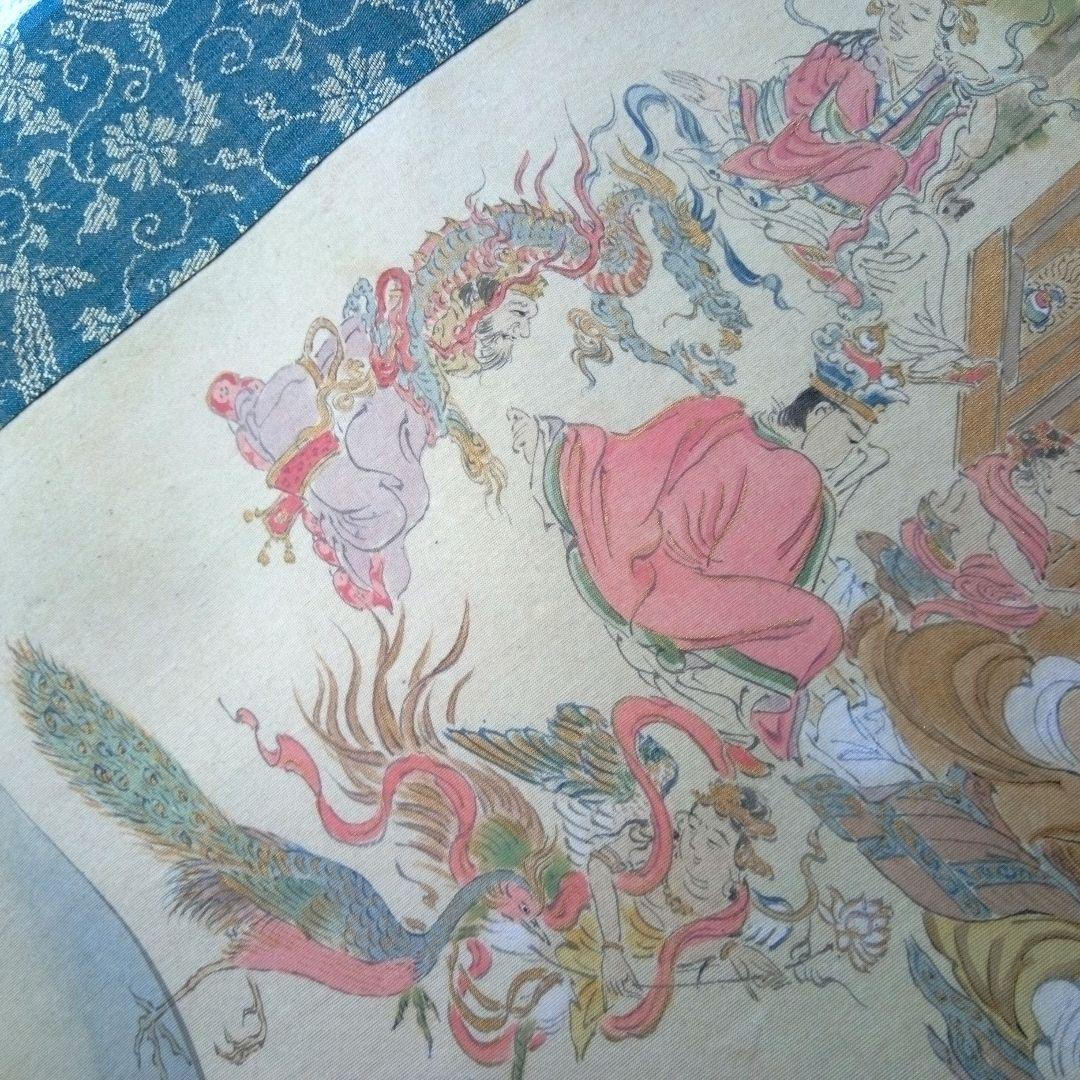 掛け軸、釈迦涅槃図、本物宇喜田(浮田）一惠(1795～1859）画、絹本