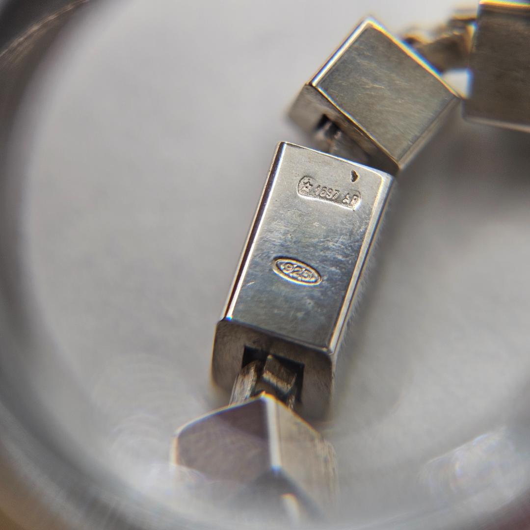 希少 GUCCI グッチ 925 シルバー スクエアチェーンリング 16号