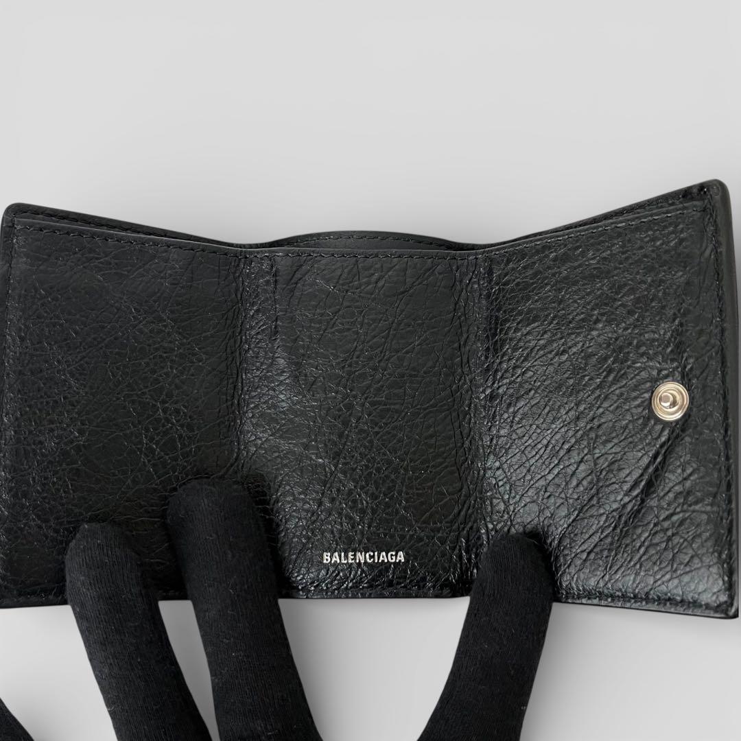 美品 バレンシアガ ペーパー ミニウォレット グラフィティ ブラック 財布