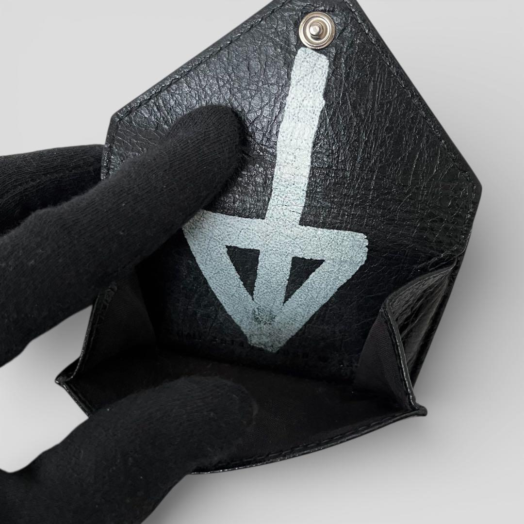 美品 バレンシアガ ペーパー ミニウォレット グラフィティ ブラック 財布