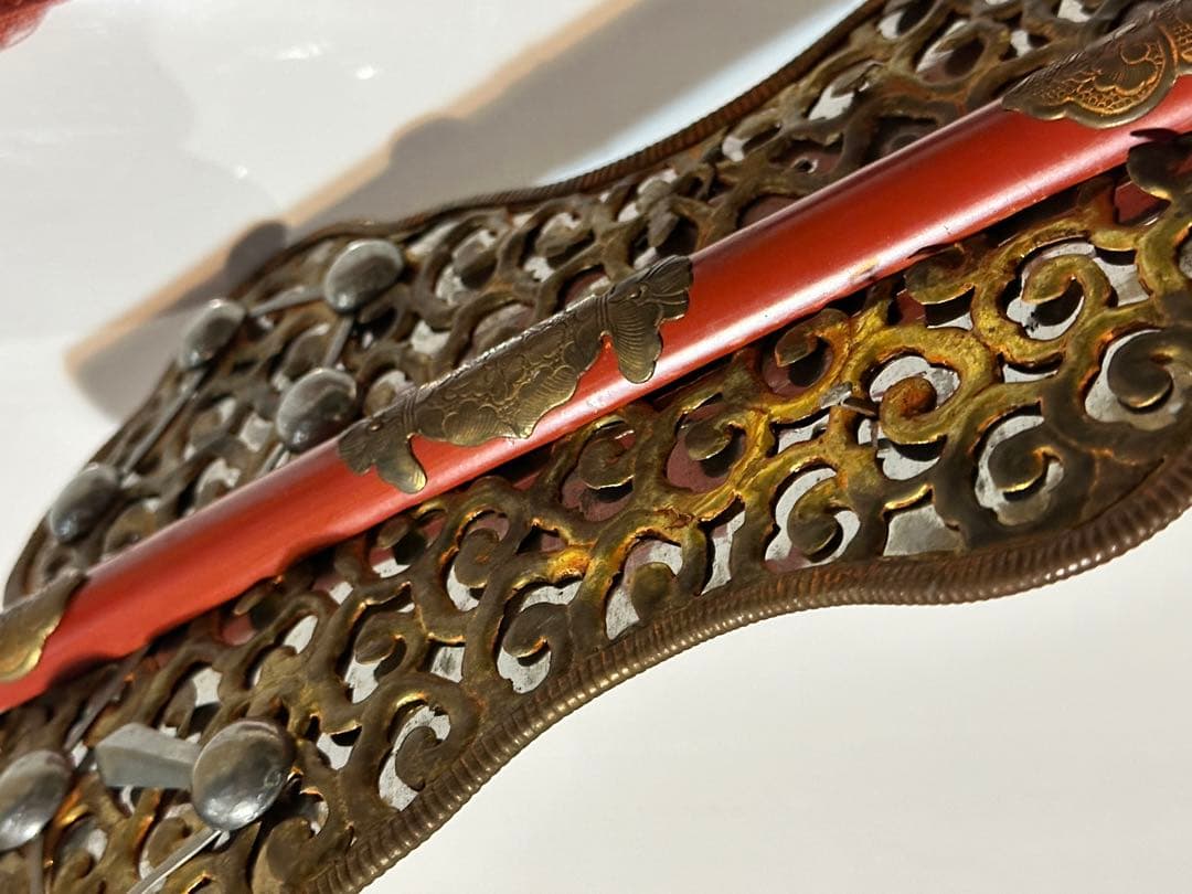 軍配団扇 時代金工 飾り金具 彫金 金属工芸