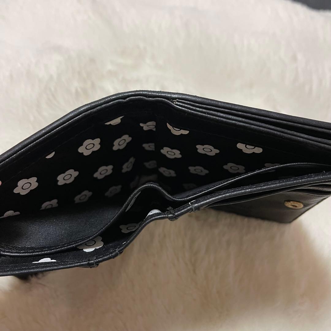 MARY QUANT キルトフォームデイジー ウォレット ブラック