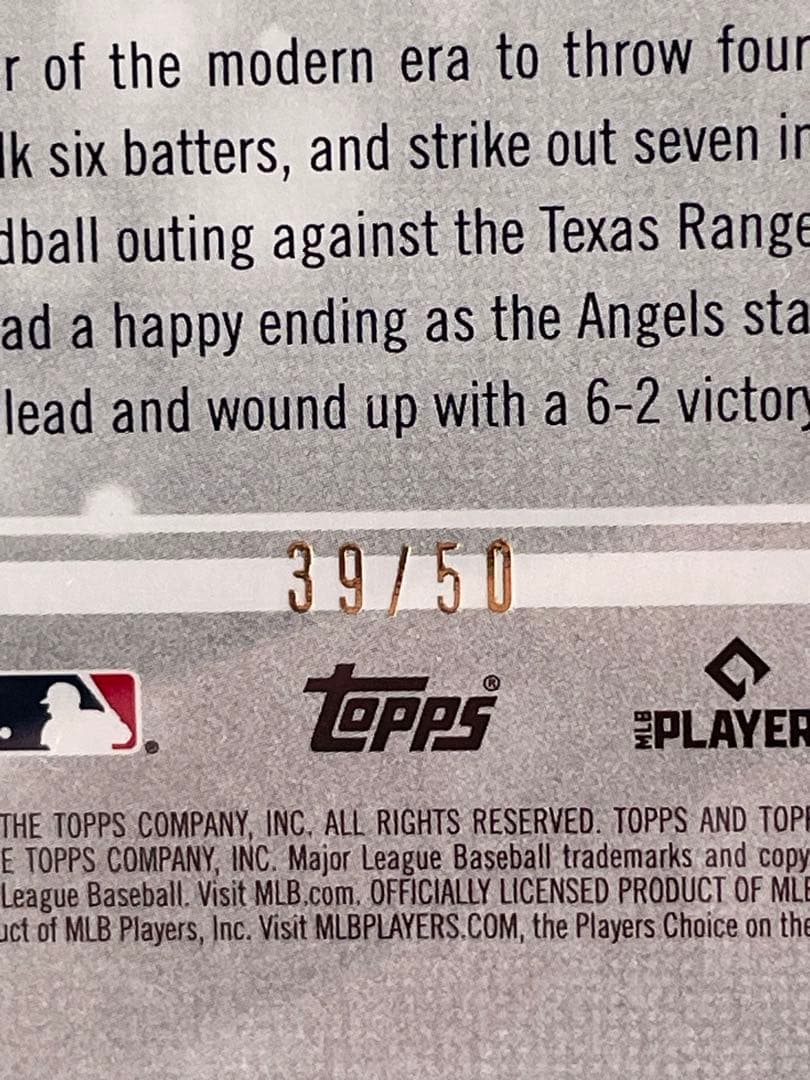 大谷翔平選手　PSA10 世界で4枚　TOPPS レッドパラレル　#7