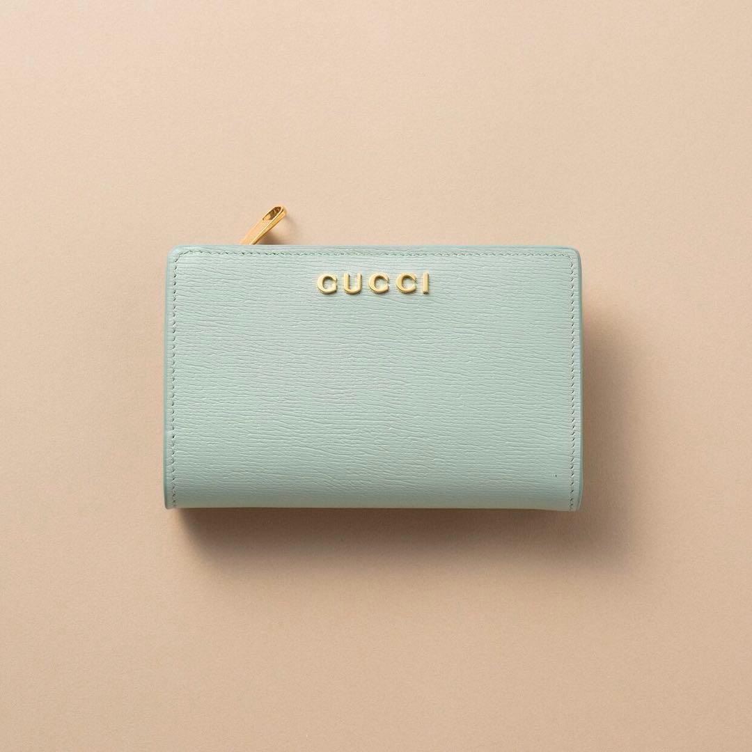 【新品未使用】GUCCI 財布 セラドングリーン×ピンク　折り財布