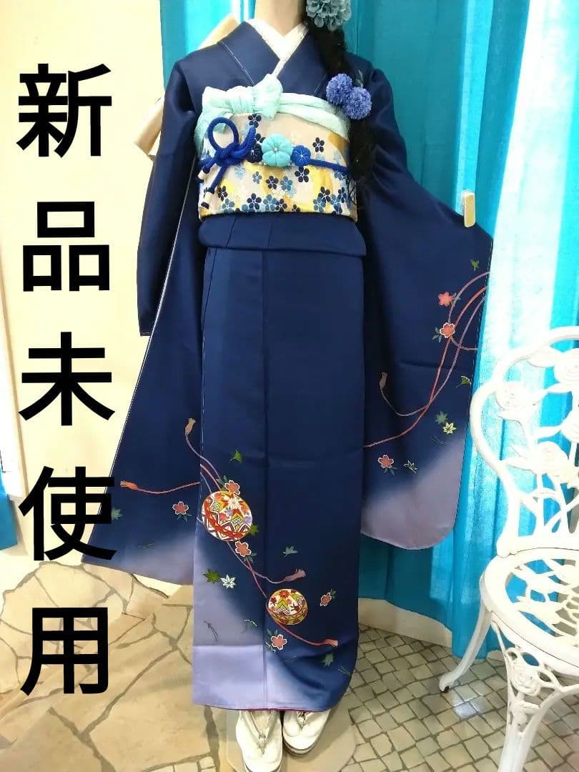 振袖フルセット、正絹振袖新品未使用、重ね衿帯揚げ帯締め、袋帯襦袢、ガード加工U