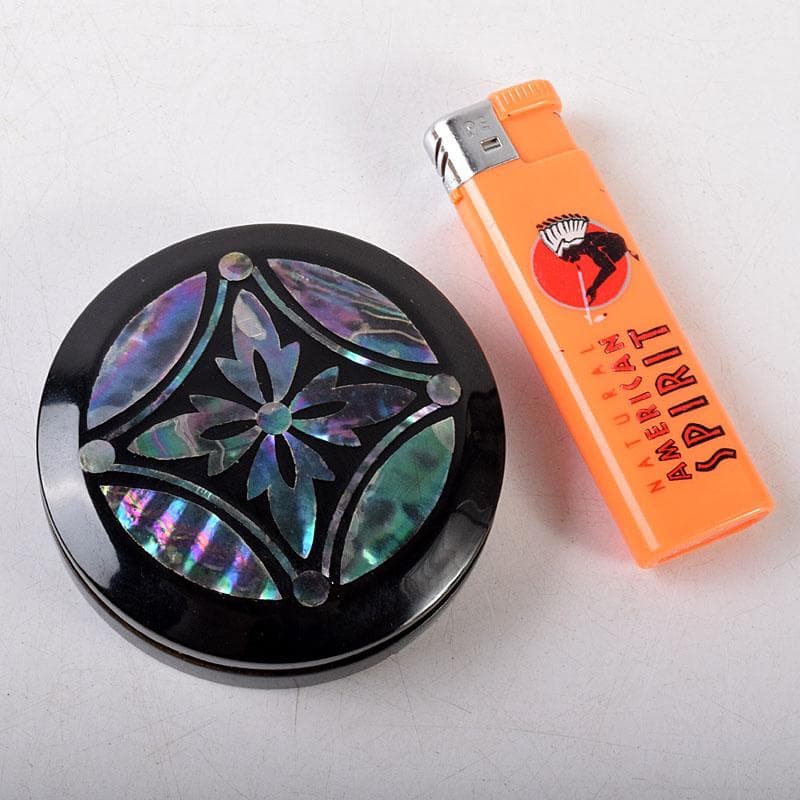 茶道具　塗師　徳山祐哲作　青貝七宝　香合　共箱　V　8120