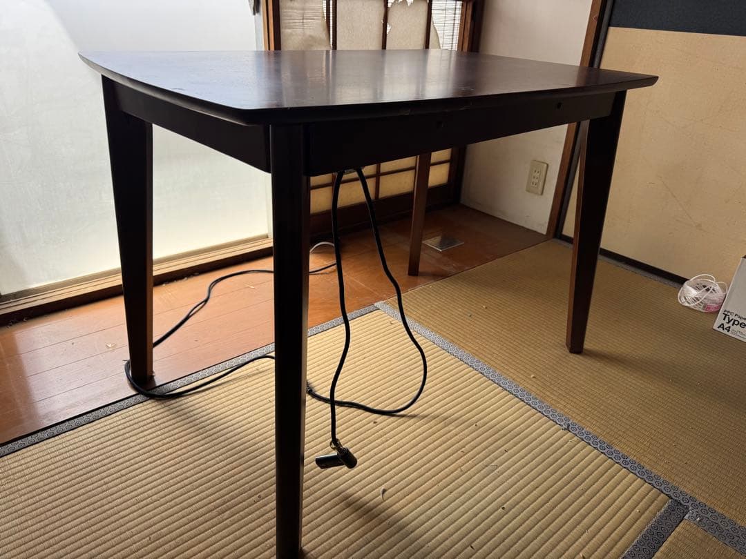 全国発送無料　木目調こたつダイニングテーブル オールシーズン対応