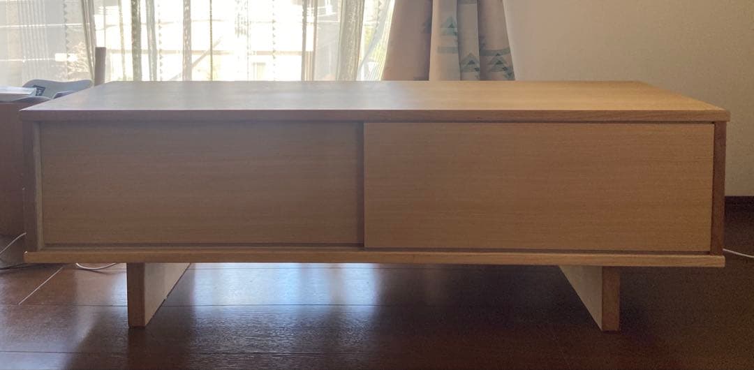 【廃盤】 無印良品 オーク材 テレビボード 幅110 引き戸仕様