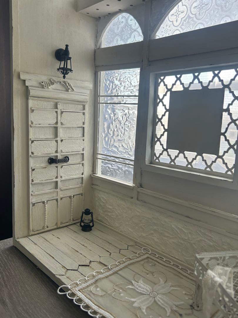 木製ドールハウス・背景ボード・ミニチュアハウス・ハンドメイド☆1/6