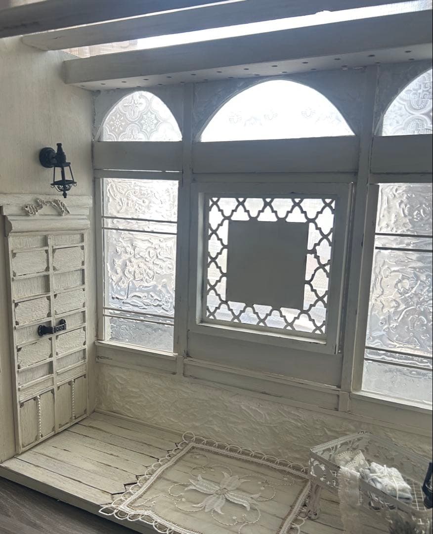 木製ドールハウス・背景ボード・ミニチュアハウス・ハンドメイド☆1/6