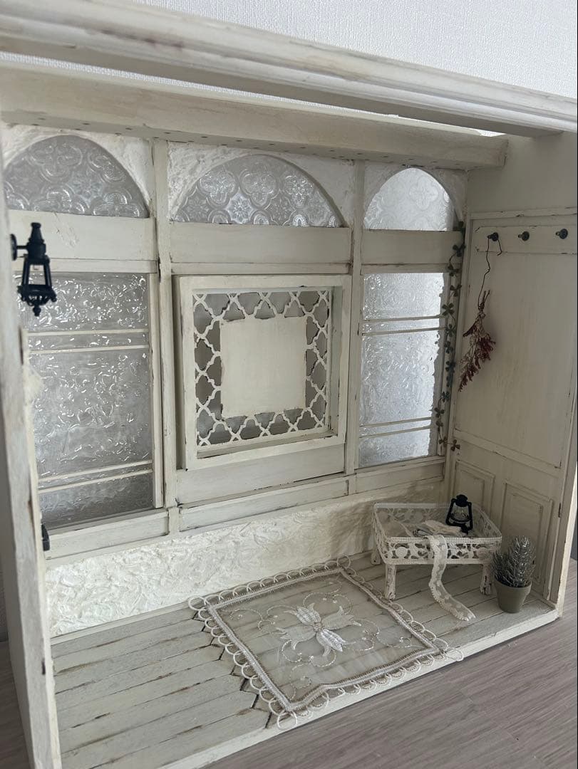 木製ドールハウス・背景ボード・ミニチュアハウス・ハンドメイド☆1/6