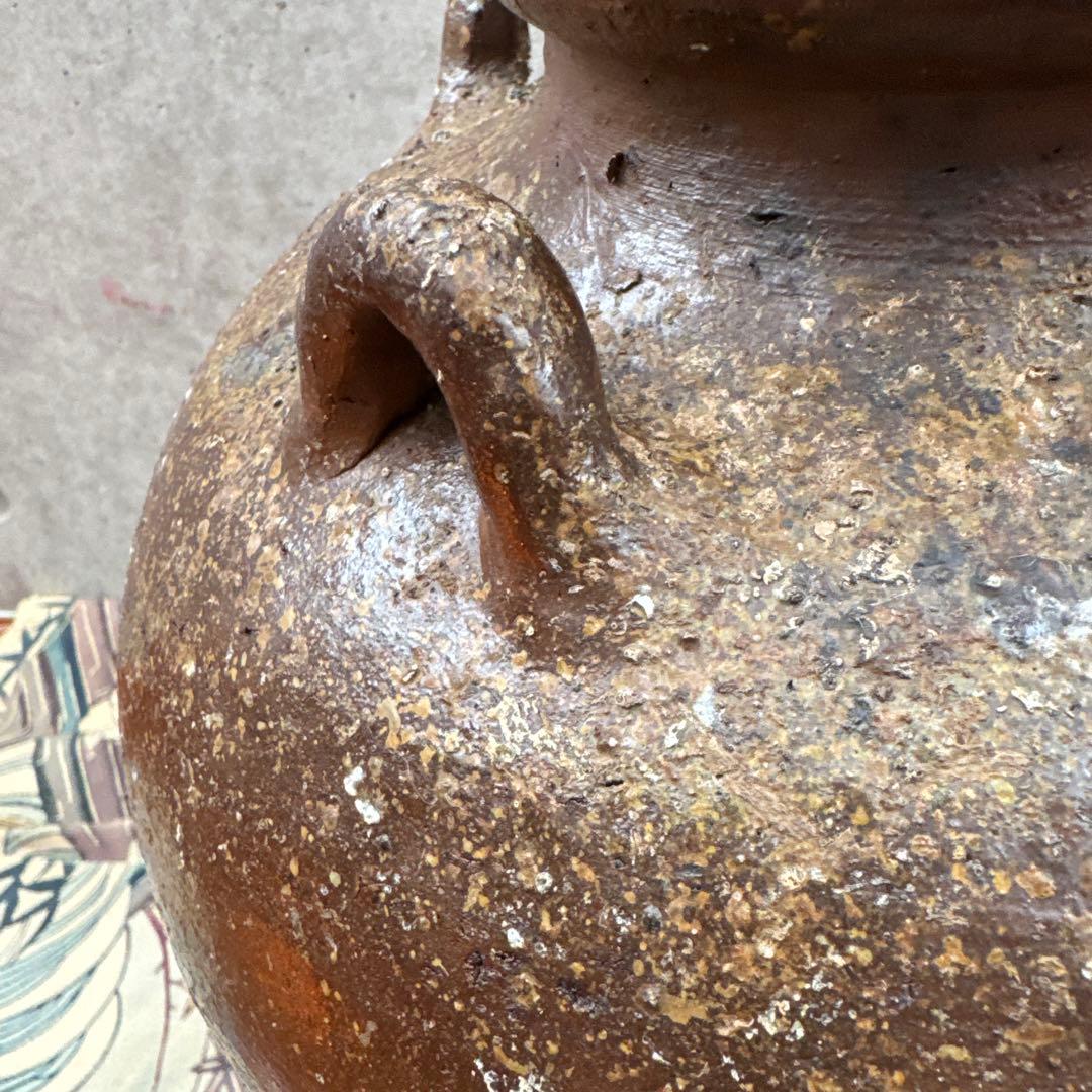 壺屋焼.荒焼.灰被り.酒器大壺