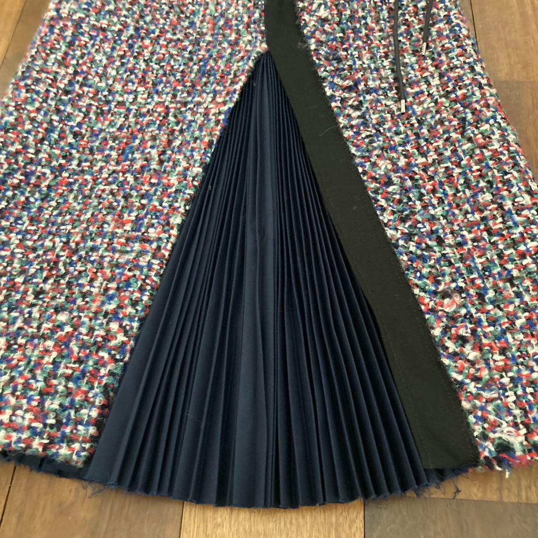 【美品】sacaiマルチカラーツイードスカート