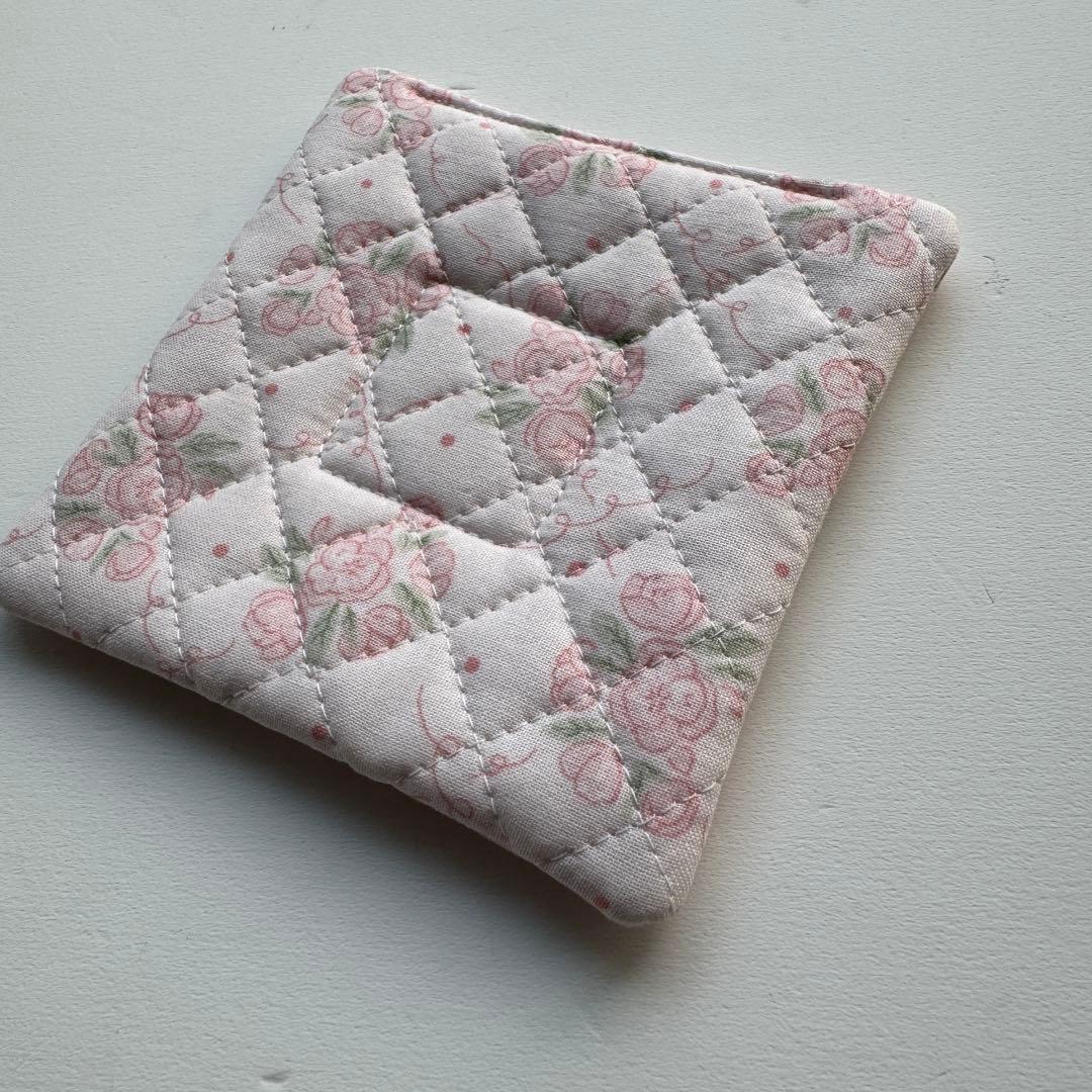 バインダーカバー　ピンク　花柄　A6 ティーコースター　韓国