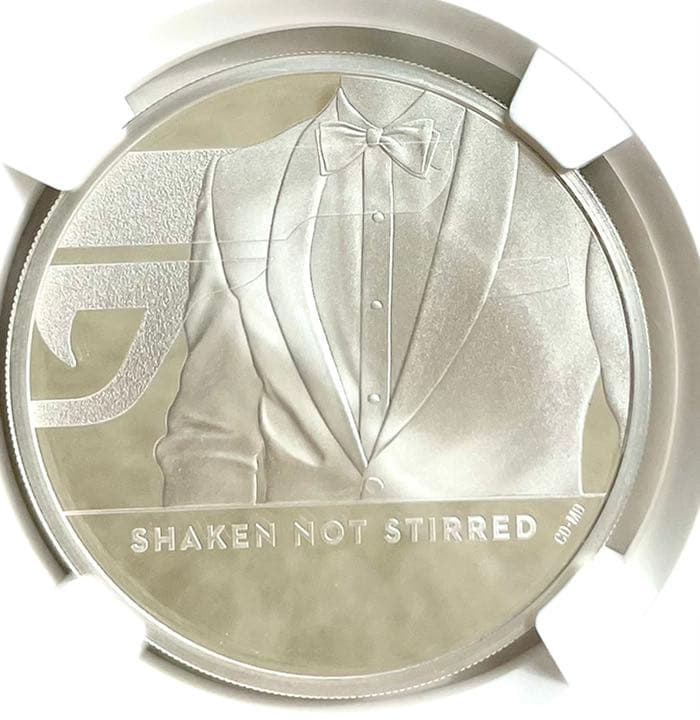 NGC最高鑑定PF70★2020イギリス2ポンド銀貨007オリジナルBOX付き⑦