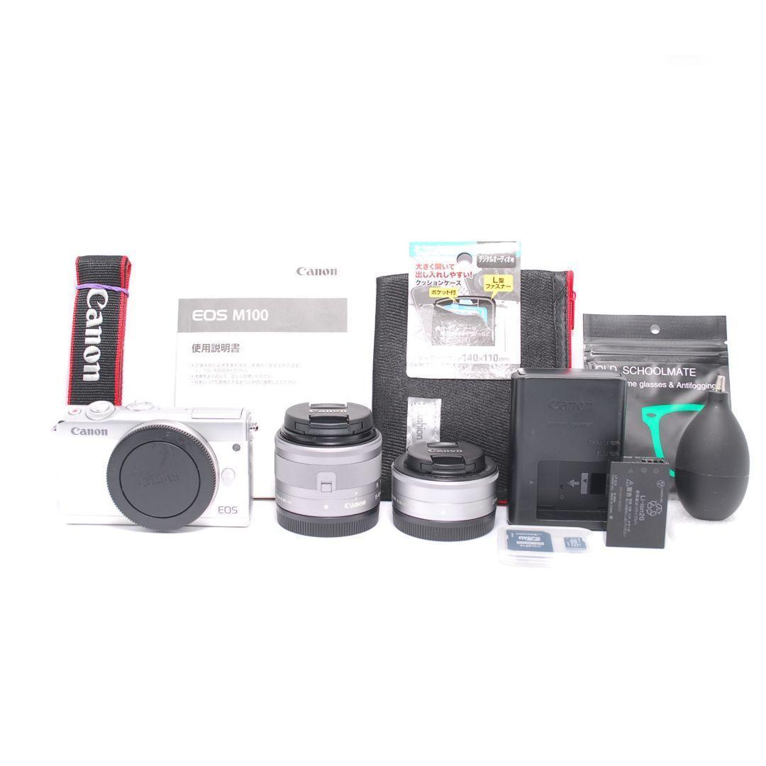 ❤即購入1000円OFF❤美品❤ キャノン EOS M100 ダブルレンズキット