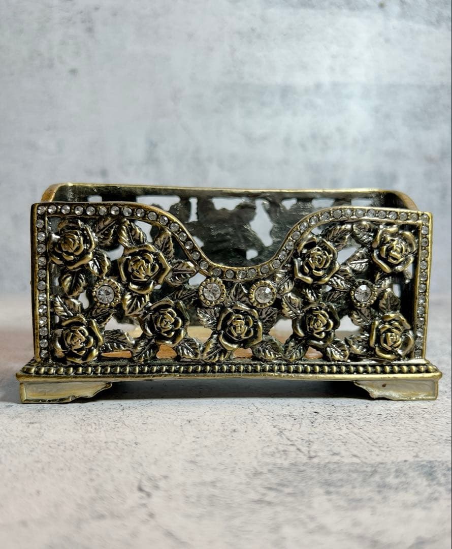 アンティーク　カードスタンド　薔薇