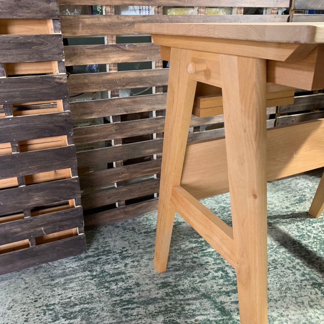 J492\" 現状品 掘田木工 天然木デスク W800