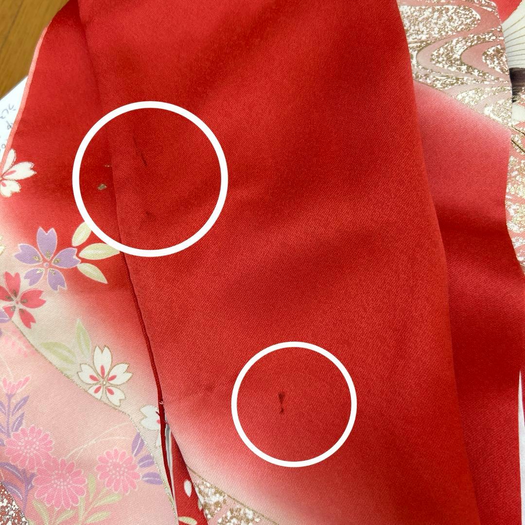 縁起の良い吉祥紋様、振袖フルセット 上品　ローズピンク　鶴　桜観世水　金コマ刺繍