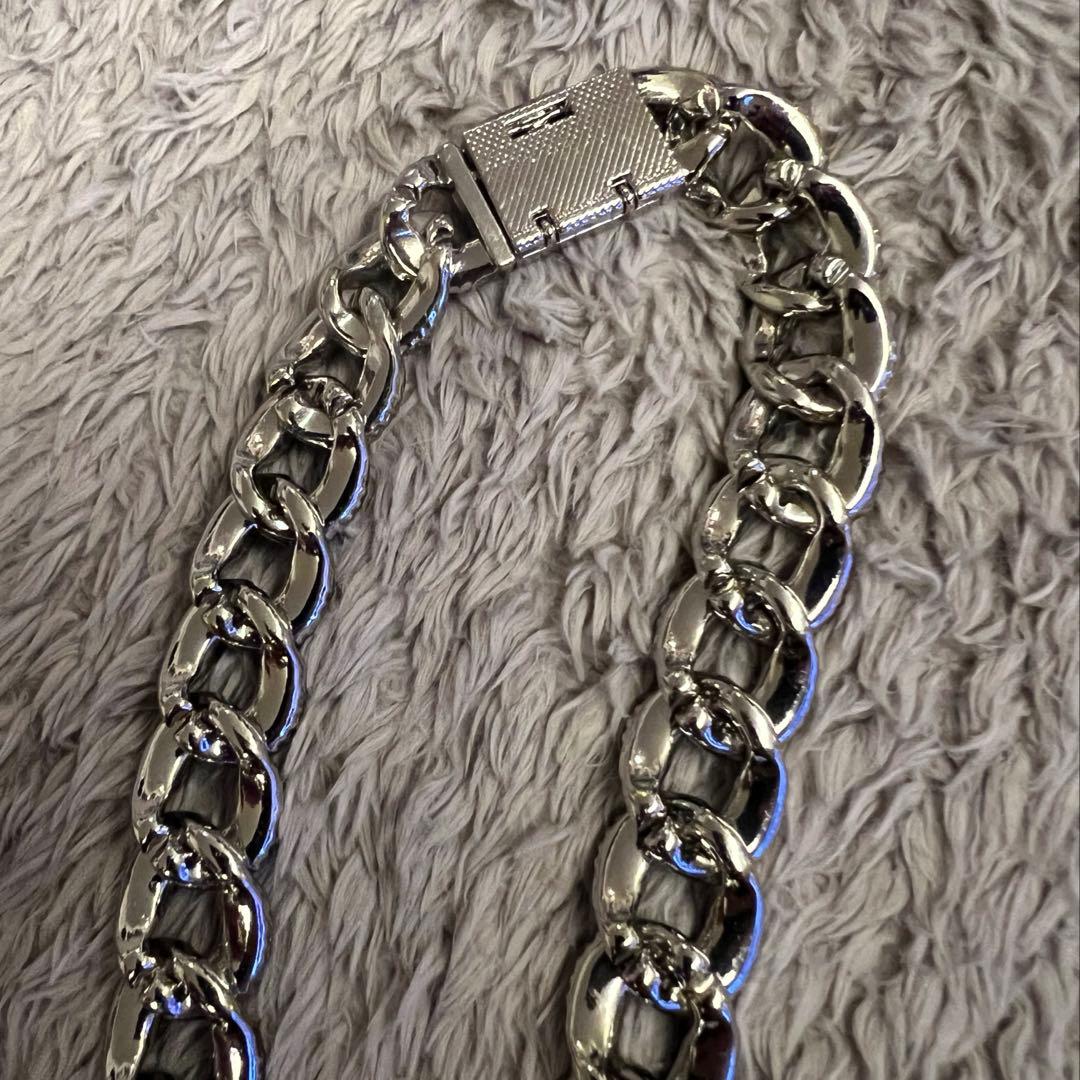 ロゴ　ネックレス　スワロフスキー　マイアミキューバン　y2k