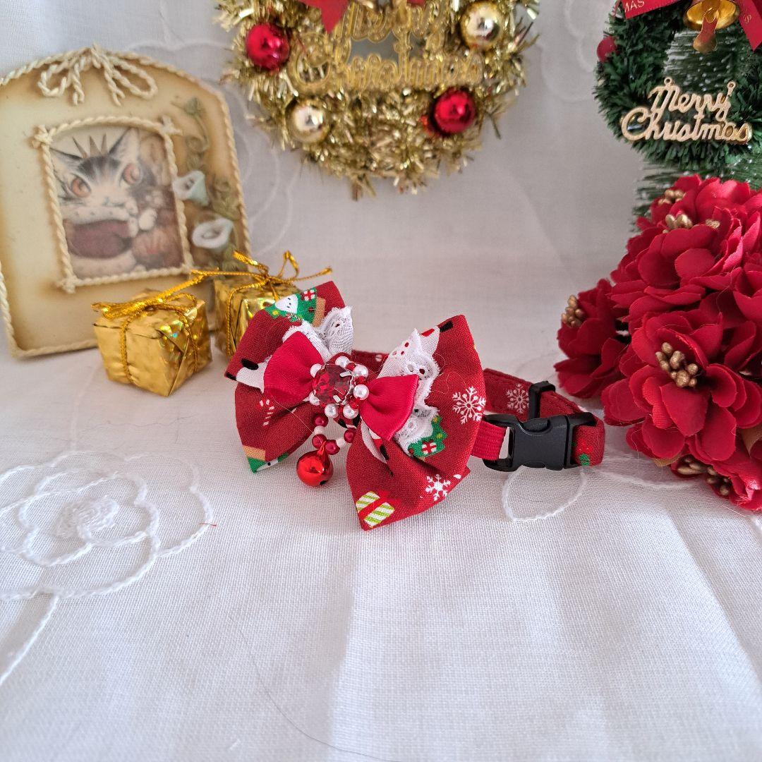 クリスマスシリーズ(赤シマナガエ)わんちゃん猫ちゃん用首輪