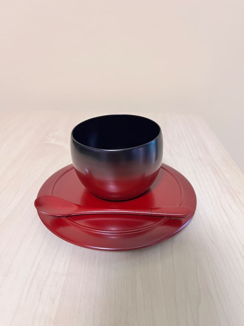 漆器　コーヒー椀スプーン付き