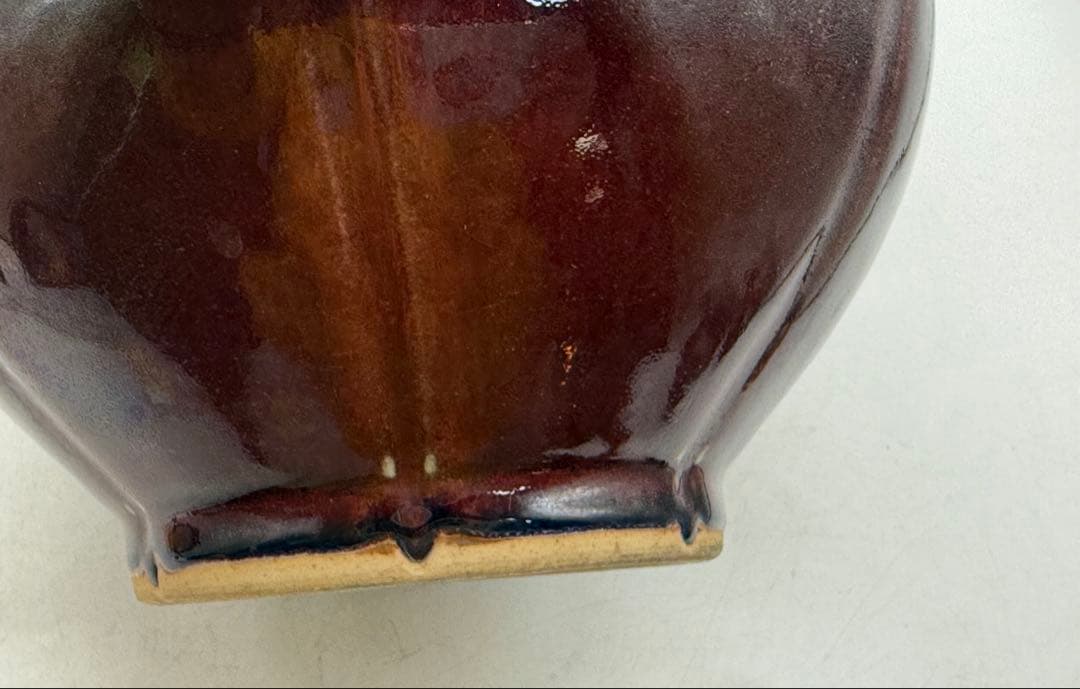 中国　雍正年製　辰砂釉花口瓶　紅釉　送料込み251202