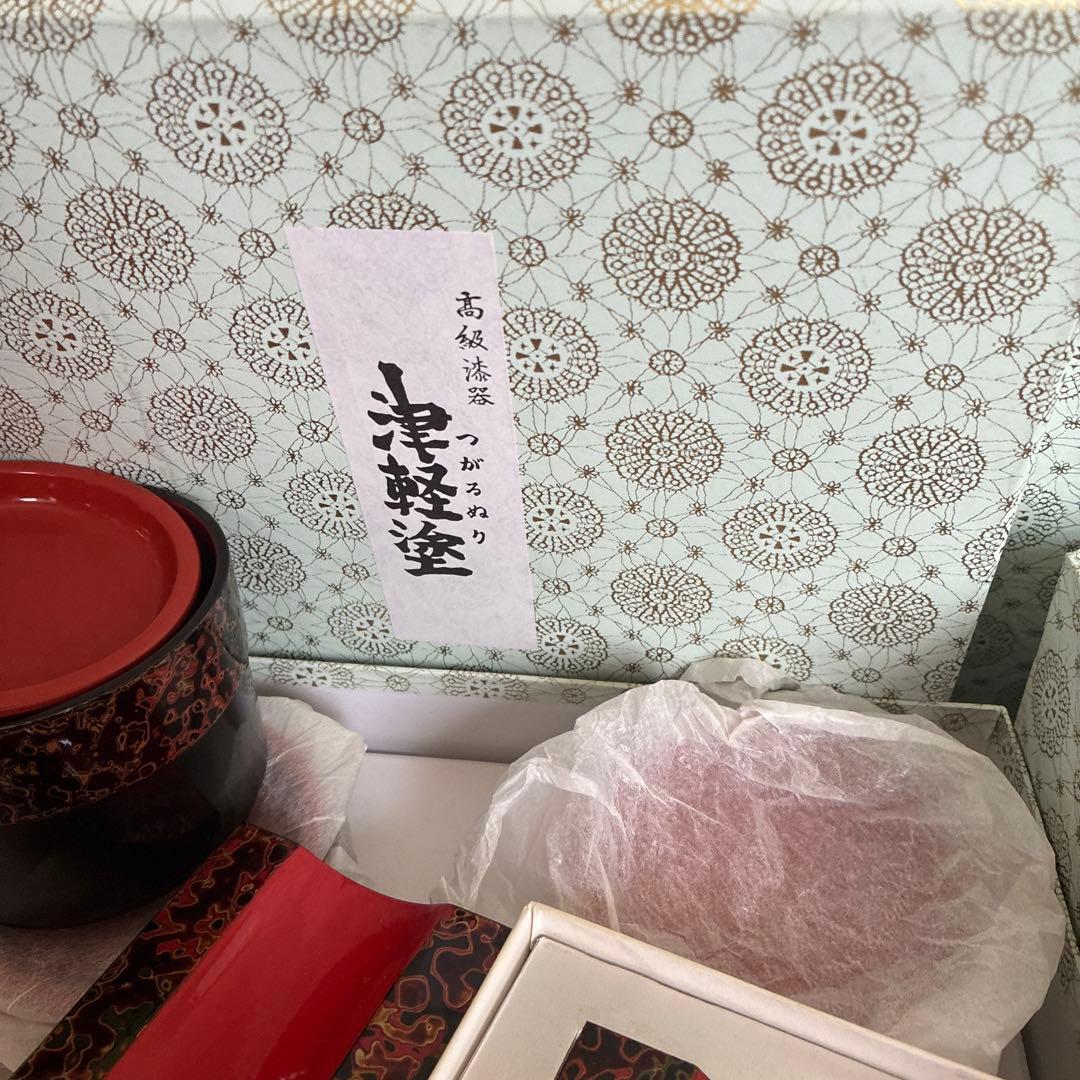 値下げ！津軽塗　蕎麦皿セット　（箸置き、おしぼり置き）