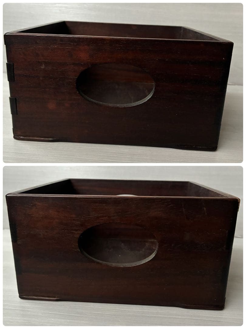 煙草盆　茶道具　九谷焼　陶器　角福　青手　灰入れ　竹灰吹　木箱　年代物　古道具