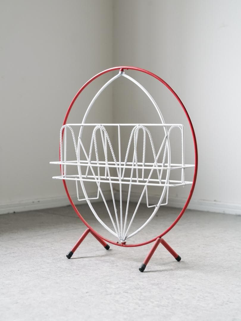 vintage アイアン 回転マガジンラック スペースエイジ・ポストモダン