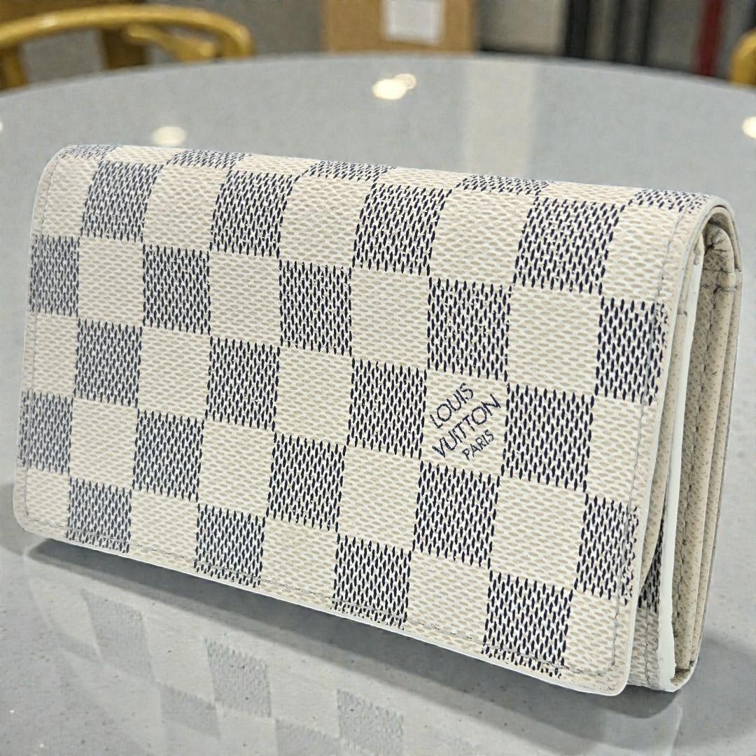 【新型】 ルイヴィトン ポルトフォイユ トレゾール 折り財布 ダミエアズール