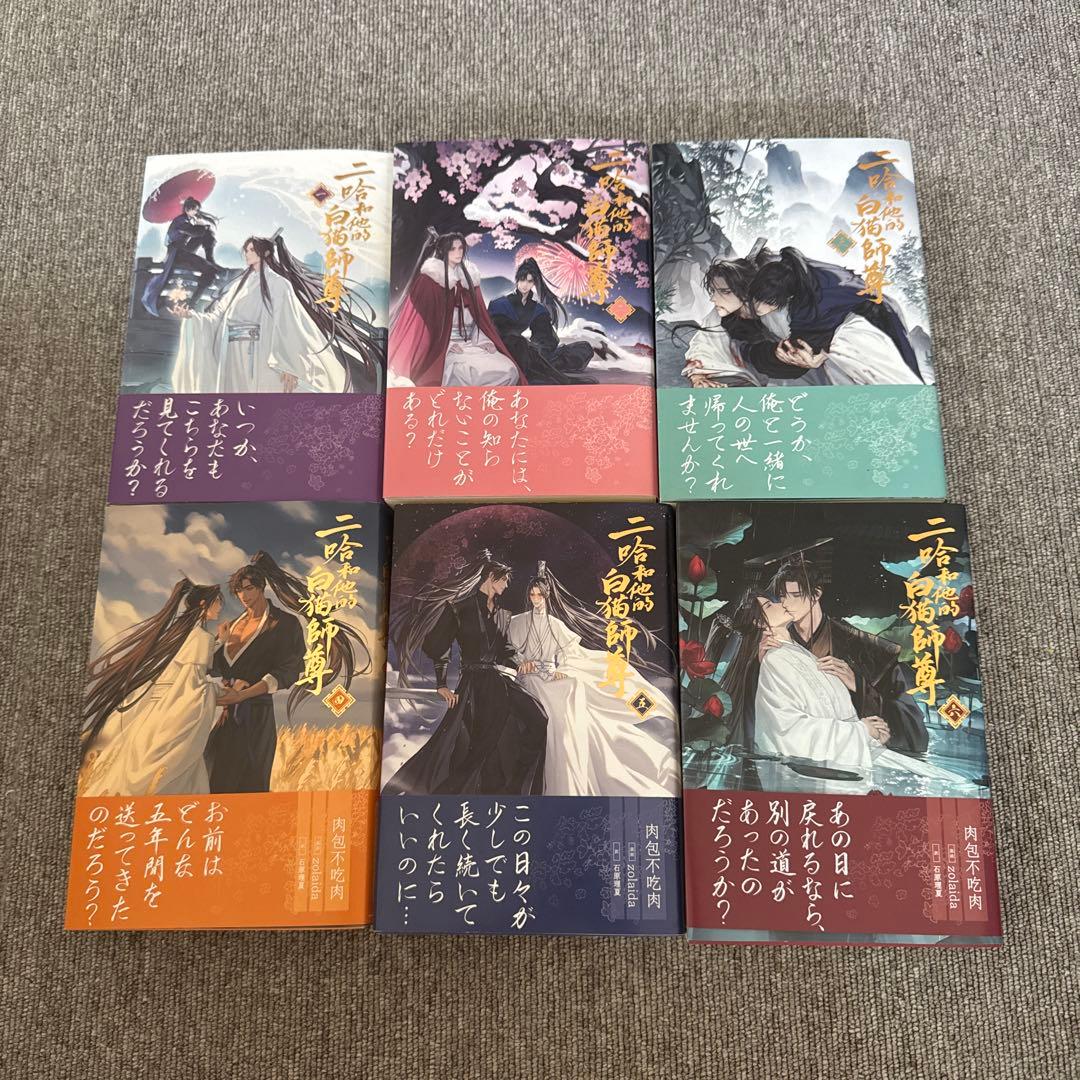 小説「二哈和他的白猫師尊」(ハスキーとかれのしろねこしずん)１〜６巻セット
