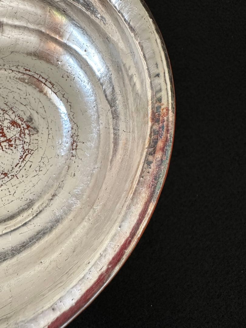 茶道具　京焼　楽入 造　嶋台茶碗　金銀一双　赤楽　共箱