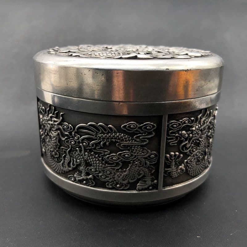 茶壺 双竜匣銅壺 銅器 茶道具 香道具 装飾品 工芸品 美術品 置物