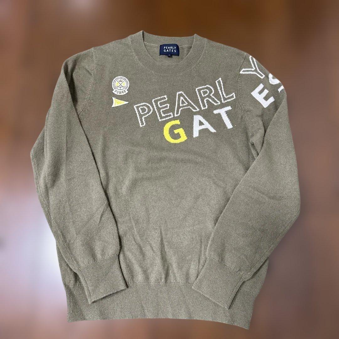 PEARLY GATES ロゴ刺繍 ニットセーター
