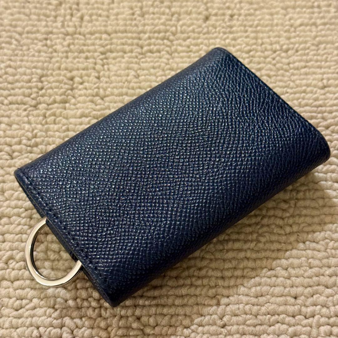 ふくまんえん　BVLGARI ネイビー　 グレインレザー 6連 キーケース