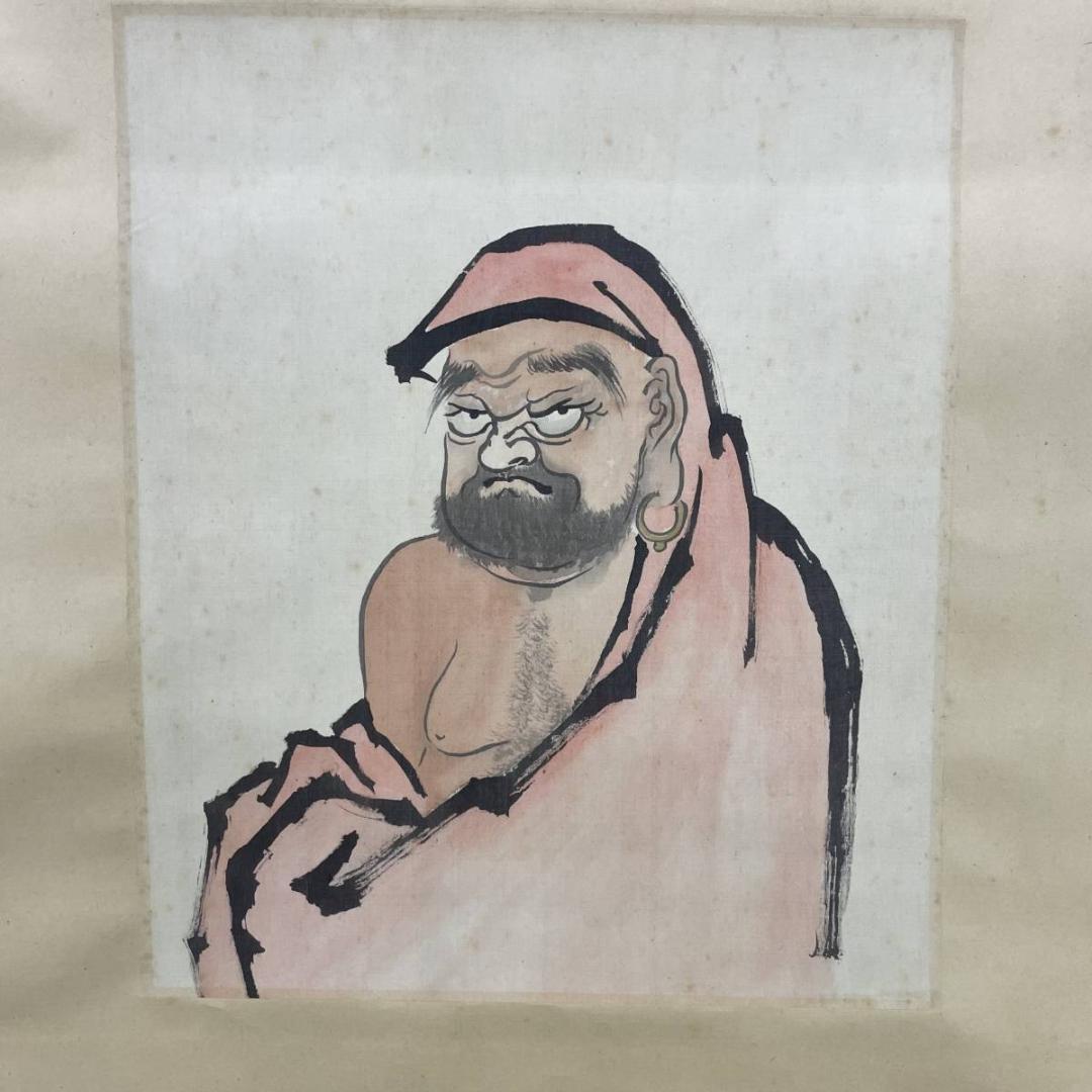 不詳/作者不明/人物図/達磨図/布袋屋掛軸A-186