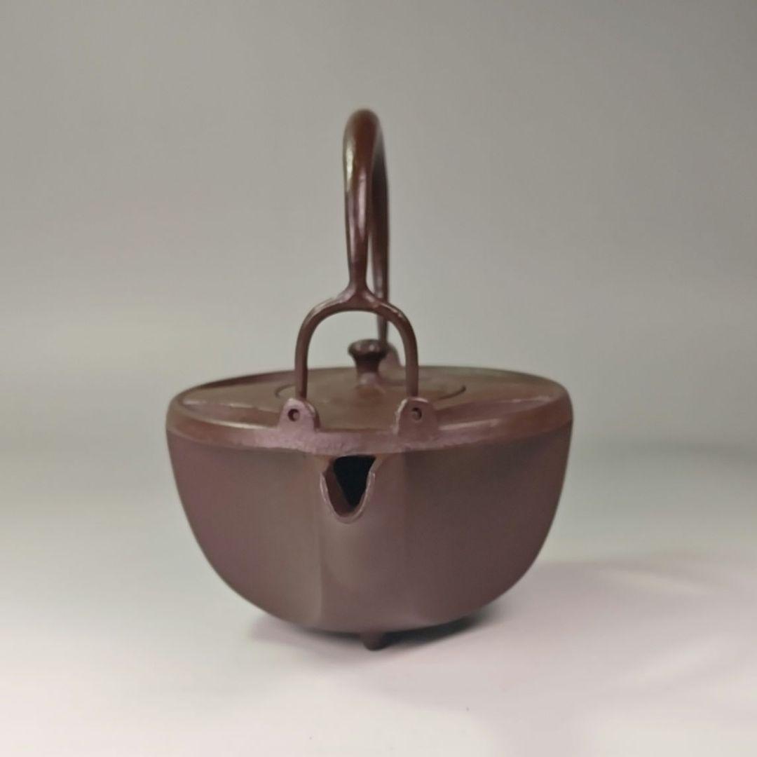 ウ319 銚子『釜師　佐藤浄清造』『七宝銚子　染付替蓋付　共箱　鉄製』茶道具