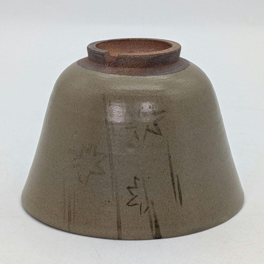 森香州？ 虫明焼 茶盌 抹茶碗 抹茶茶碗 茶道具 茶器 食器 在銘 鉄絵 切高台