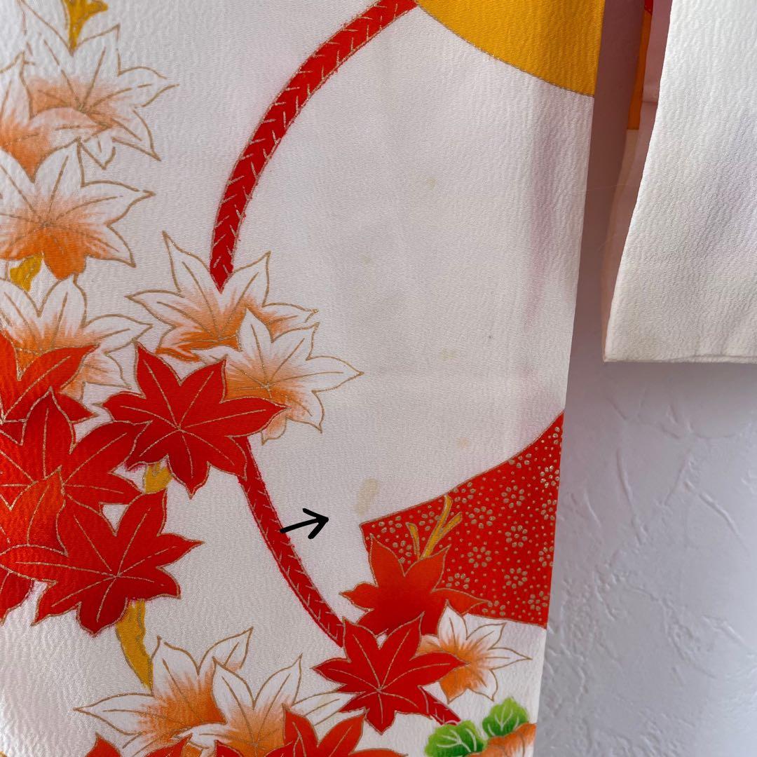 七五三　３歳　正絹お着物セット　正絹被布　被布飾り付き