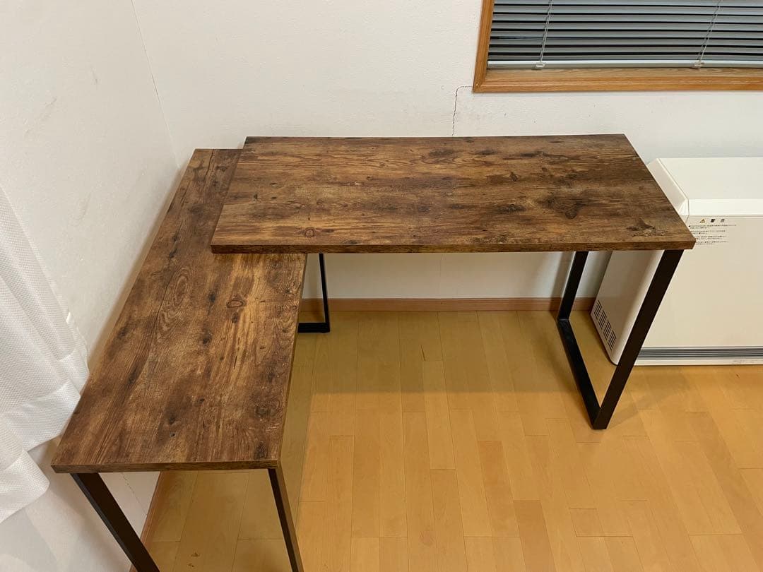 L字型　木製　パソコンデスク ブラウン　L字デスク　デスク