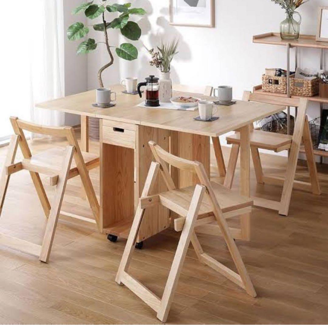 LOWYA(ロウヤ)　バタフライテーブル　折りたたみダイニングテーブル