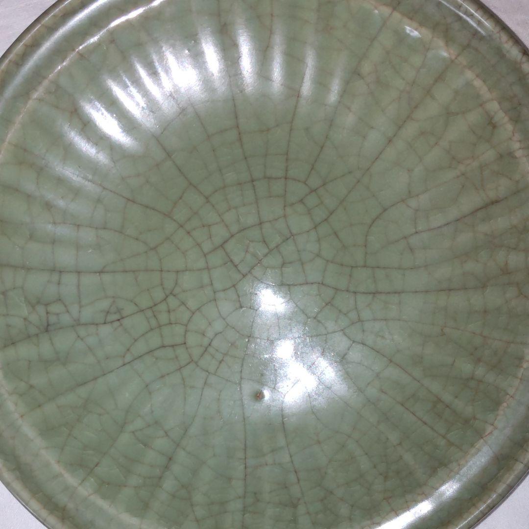 元～明、龍泉窯青磁大盤。