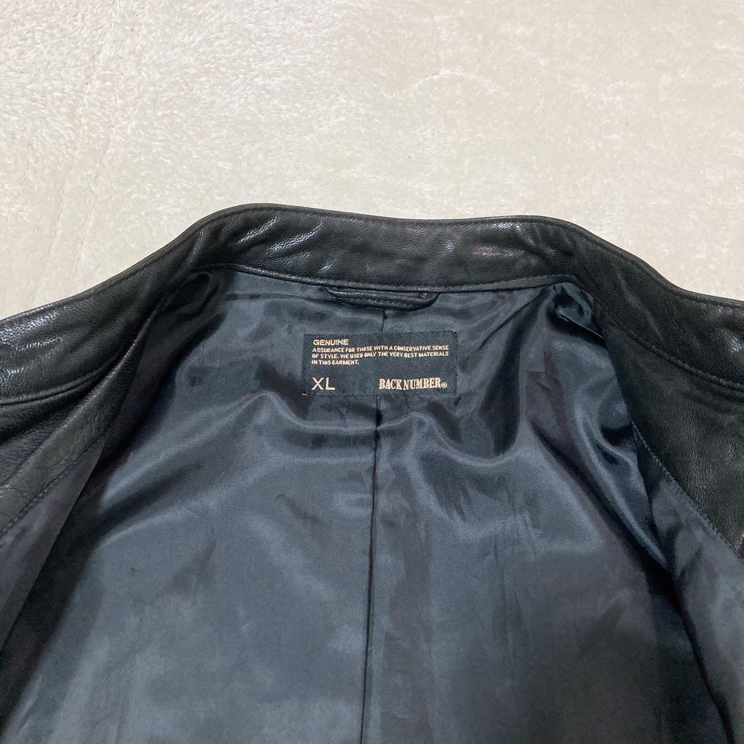 【美品】BACK NUMBER バックナンバー ゴートレザー ジャケット XL